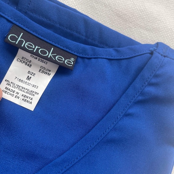 BNWT Cherokee Scrub Set Top M Pants S in Blue Color - Picture 2 of 6